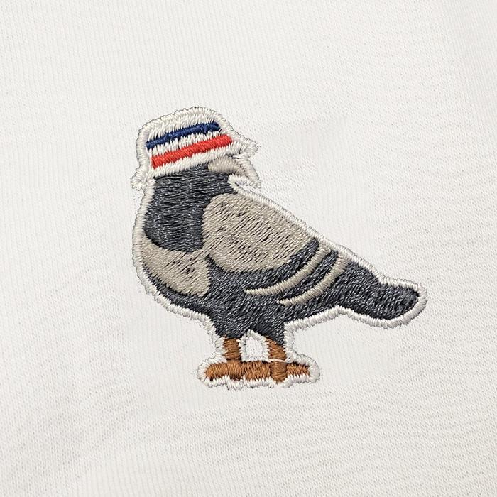 Promo Hooligans Sweater Crewneck Bold Pigeon Light Gray Sweatshirt Basic Fleece Bordir Original