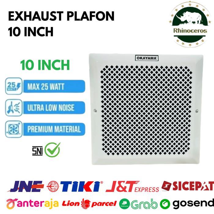 News Exhaust Fan Plafon 10 Inchi Kipas Plafon Blower Hexos Kamar Mandi Dapur Angin Hisap Isap Asap