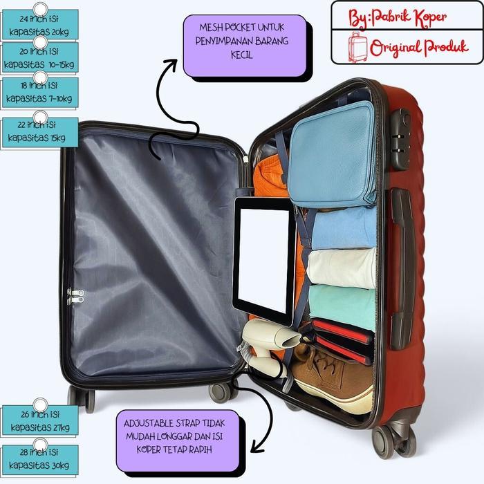 Koper Fiber Polo Vienna 24 Inch 001 Free Kardus Pengiriman Cepat