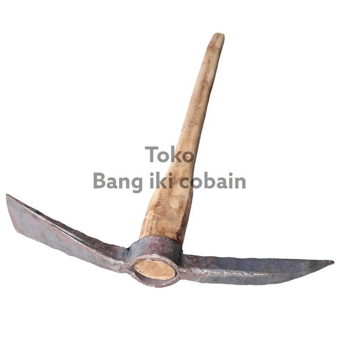 Blencong Cangkul Tanah Baja Per Gancu Blencong Besar Gagang Kayu