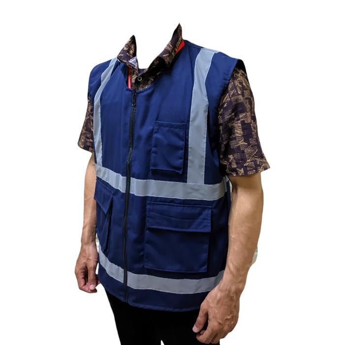 Rompi Proyek Safety K3 - Rompi Safety Drill Warna Biru Bca