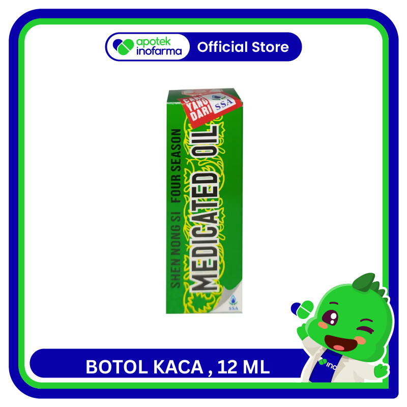 MEDICATED OIL (MINYAK ANGIN 4 MUSIM) Saras Subur Abadi NON RETUR BOTOL KACA 12ML