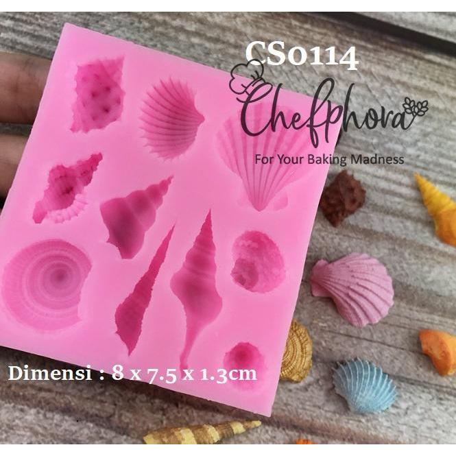 Cetakan Silikon Kerang Laut Siput Keong Bintang Laut Kepiting Fondant Coklat Hiasan Kue Cake Ultah