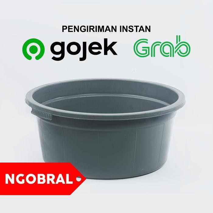 BASKOM PLASTIK BESAR GREY DIAMETER 45 CM / EMBER BAK PLASTIK NGO