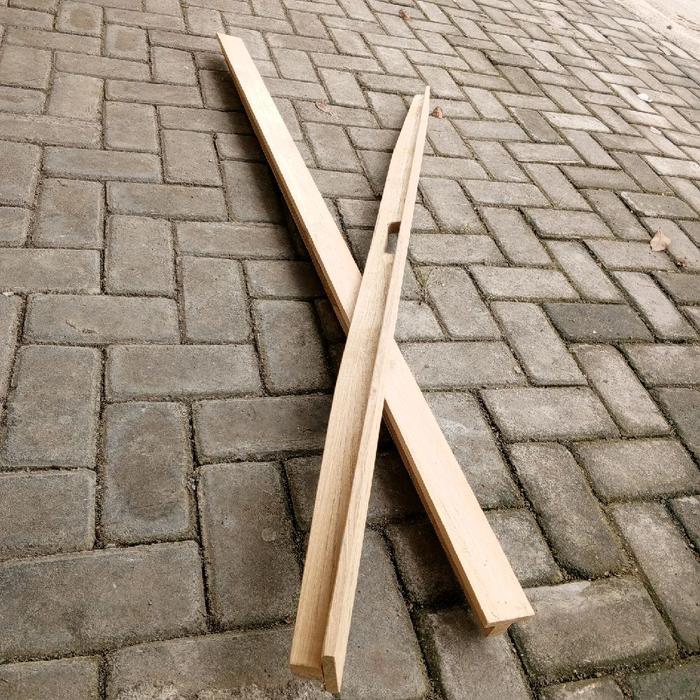 Jidar Kayu Jati - Ukuran 100 cm dan 150cm - Tersedia 3 Ukuran Panjang - Cocok untuk Meja, Rak Buku,