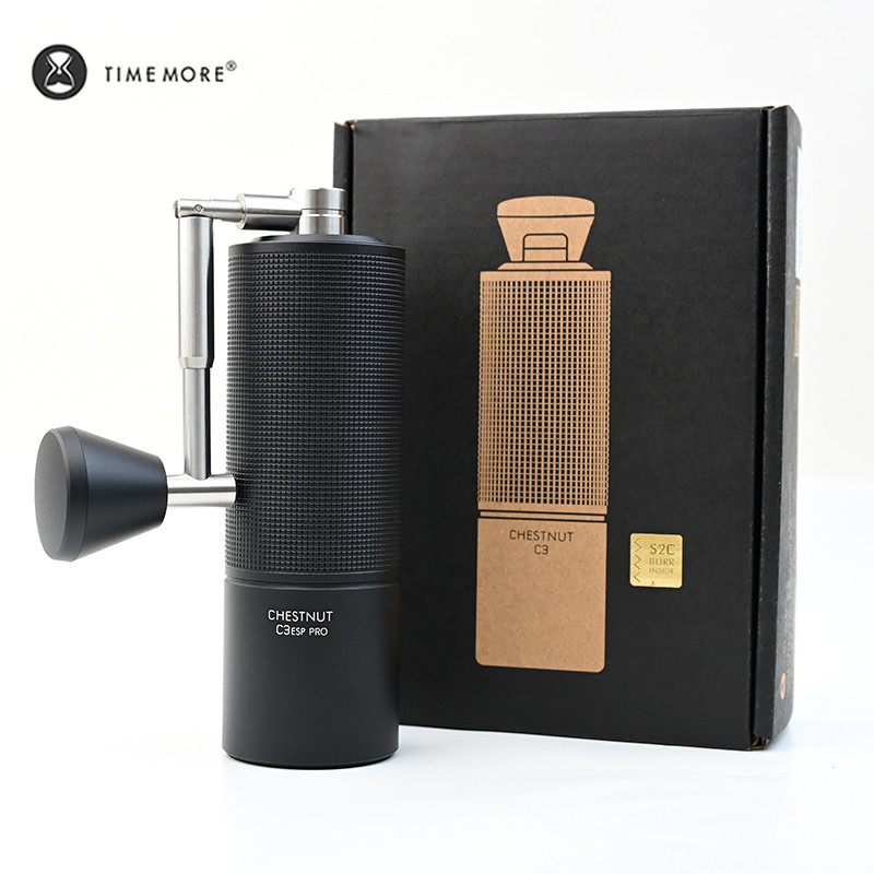 Timemore Chestnut C3Esp Pro Black Portable Manual Coffee Grinder Foldable Crank Handle With S2C Burr