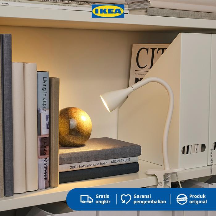 IKEA NAVLINGE Lampu Sorot Jepit LED Putih Plastik