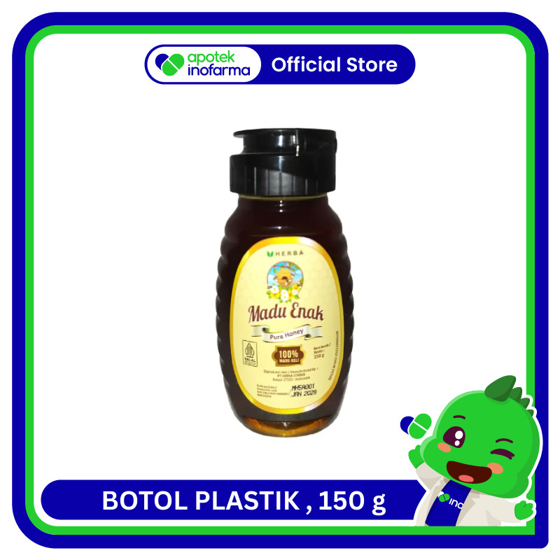 MADU ENAK PURE HONEY Herba Utama BOTOL PLASTIK 150G