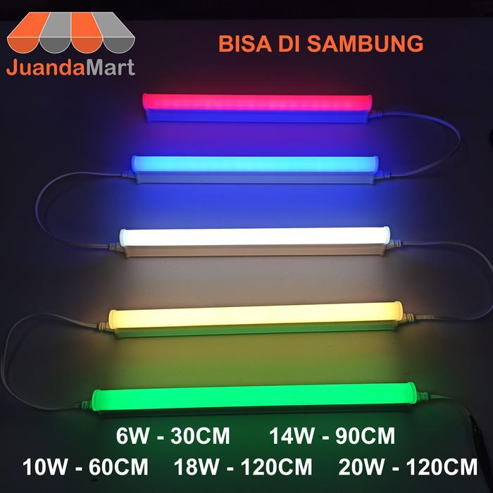 News Lampu TL Neon T5 LED Tube Warna Warni GARANSI 100% Generasi Baru Compact Fixture Input AC