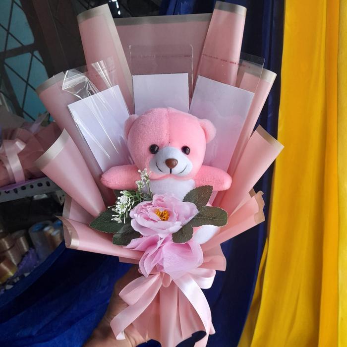 buket uang kosongan - buket boneka wadah uang isi 3 ,5 slot free kartu ucapan dan kards packing Kado