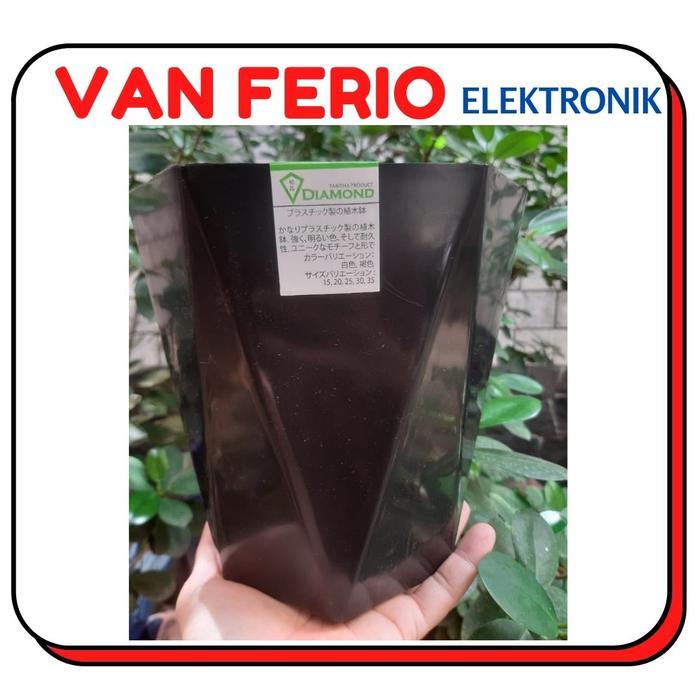 FARM- Pot Bunga Tanaman Tinggi Tabitha Diamond Putih 35 - Diamond 35