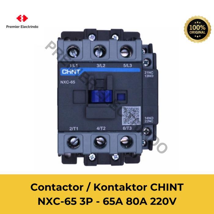 Contactor Chint Nxc-65 3P 65A 80A 24V 36V 48V 110V 220V - Kontaktor