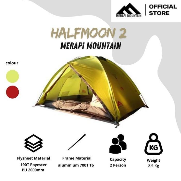 BERKUALITAS Tenda 2P. Merapi Mountain Half Moon 2. Tenda 2 orang. Tenda ringan. Tenda badai. Tenda