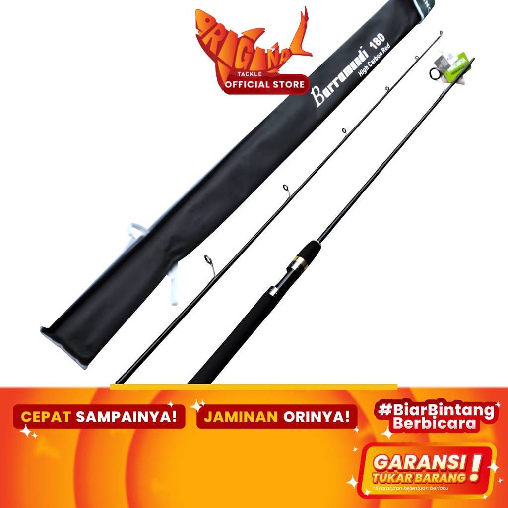 Joran Pancing Spinning Hinomiya Barramundi Ulir Carbon 180cm 816lb