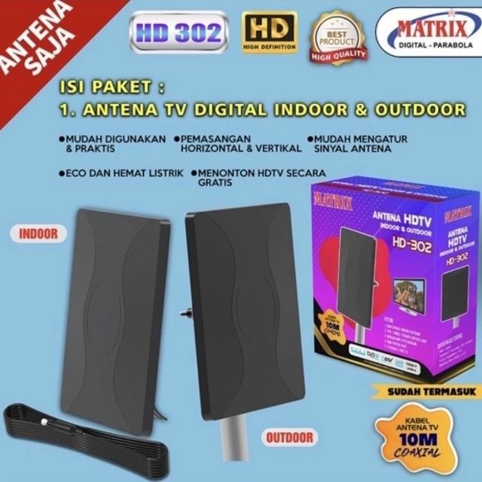 ID MATRIX ANTENA TV DIGITAL HD 302 RECEIVER TV DIGITAL INDOOR OUTDOOR 10M