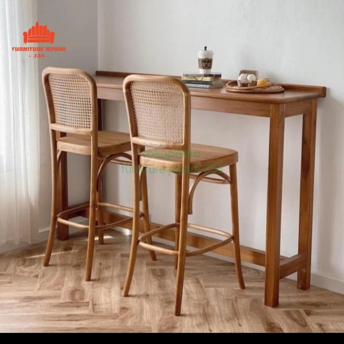 Set Kursi Meja Bar Kayu Jati