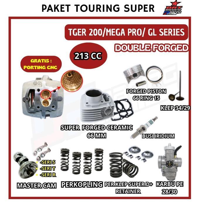 Paket Touring 13 Tiger BRT-Head Porting-Block-Piston-Cam-Karbu PE PWK