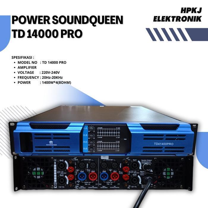 POWER AMPLIFIER SOUNDQUEEN TD41400 4CH 4X1400 WATT  Power sound queen TD 41400 PRO
