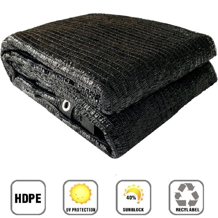 Paranet Anti Matahari 90% Hitam dengan List Terpal & Mata Ayam Terpasang HDPE 90% UV Protection
