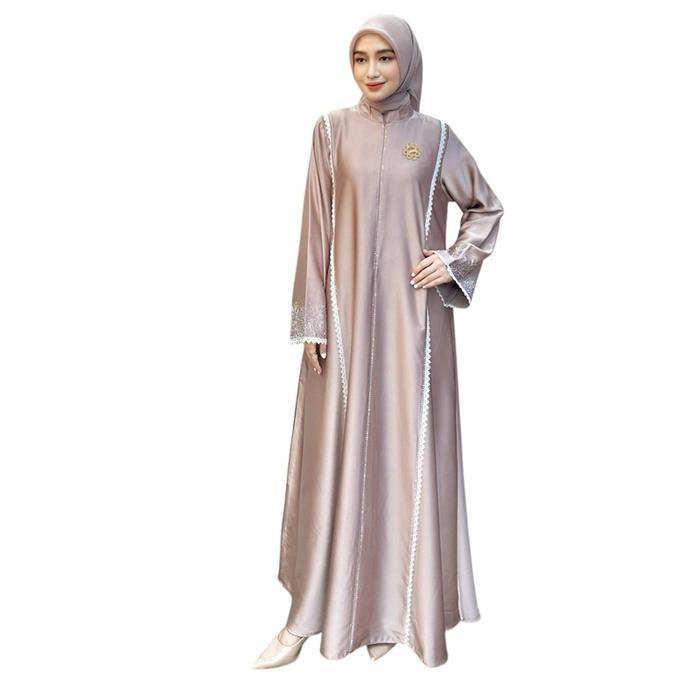 MUSLIFIX- Nona Zaira Gamis Abaya Hitam Terbaru Dan Kekinian Gies Butik Muslim Wanita Dress Payet
