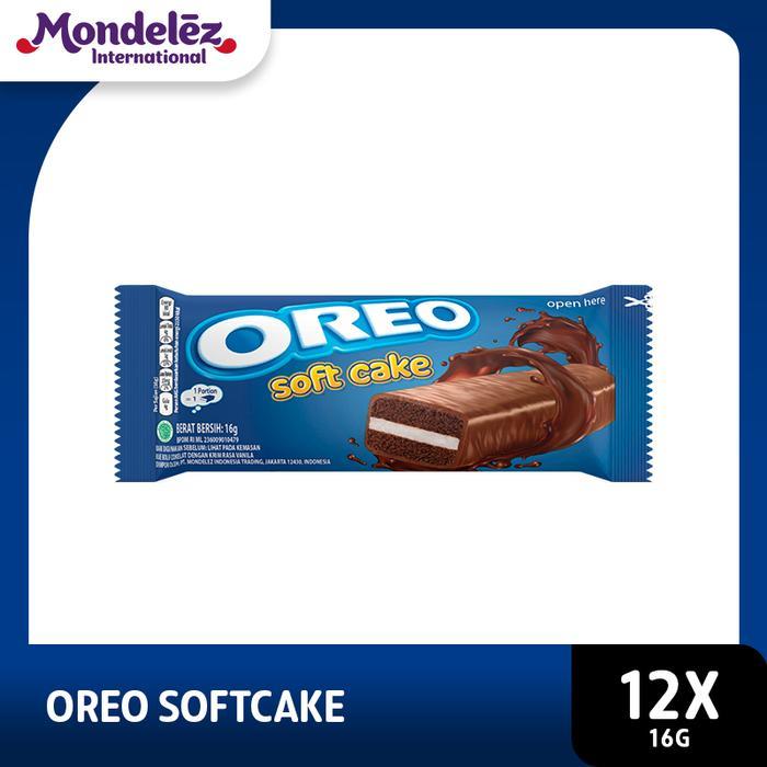 idom- Oreo Biskuit Soft Cake Bolu Coklat 16G [1 Box Isi 12 Pcs]- Snack