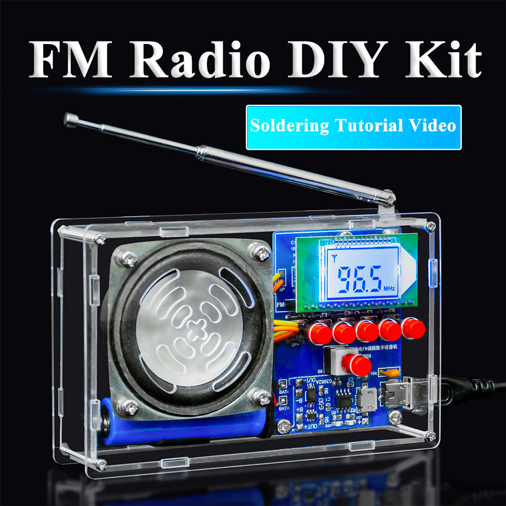 Rechargeable FM Digital Radio Welding Kit LCD Fun DIY Welding Training Circuit