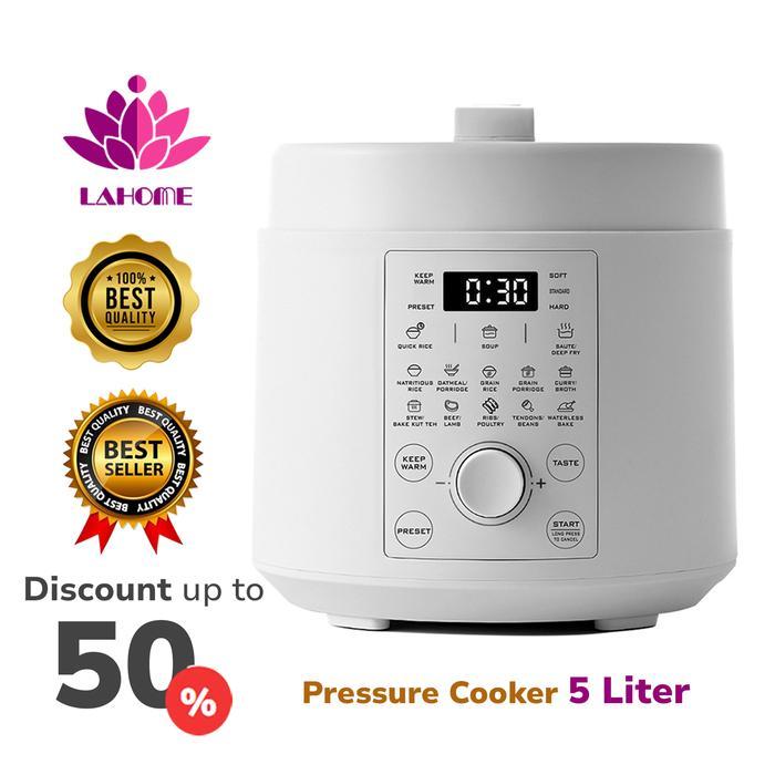 Lahome Smart Electirc Pressure Cooker 5L Panci Presto Multifungsi Low Watt Slow Cookers