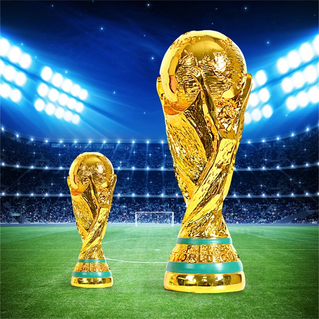 Golden Resin Football Trophy Figurines Champions Soccer Trophies Resin Ornament Football Fan Gift