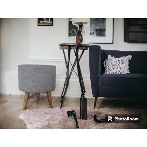 Hygge - Sofa Puff / Kursi Stool Kayu Bench Bulat Minimalis Original