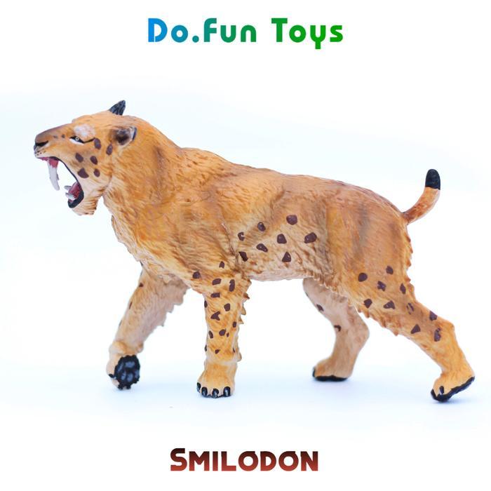 Prehistoric Animals Figurines SMILODON / Mainan Miniatur Kucing Besar Purba Bergigi Pedang