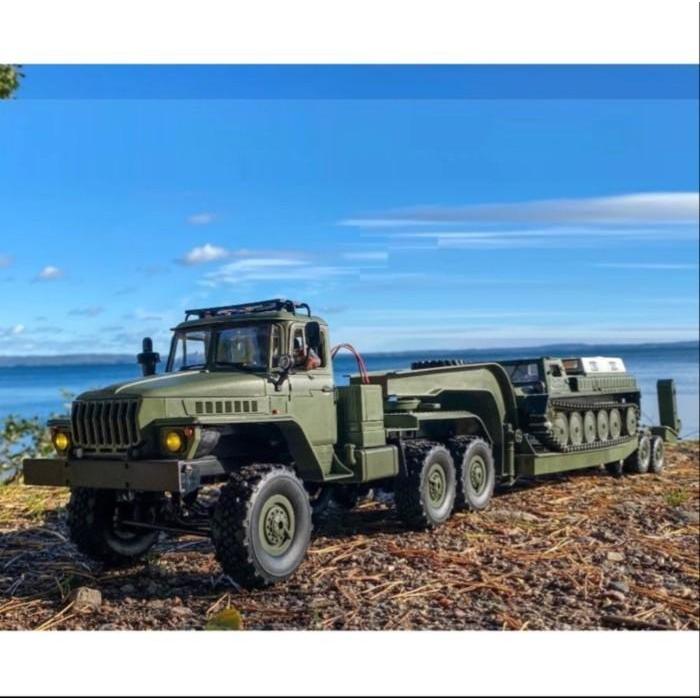 RC Car WPL B36-3 1/16 6WD Full Scale Truk Military Tentara Transport Vehicle Truck Ban Remote
