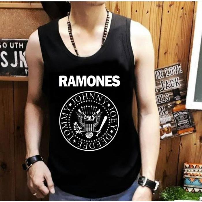 6ta8- Shopaoi - Singlet Ramones Lekbong Koas Tanpa Lengan Band