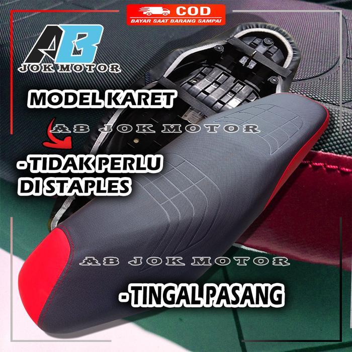 COVER JOK MOTOR EMBOS TANDUK/PRIMA JAHIT-KULIT JOK MOTOR PRIMA KARET TINGGAL PASANG -VARIO 125-BEAT-