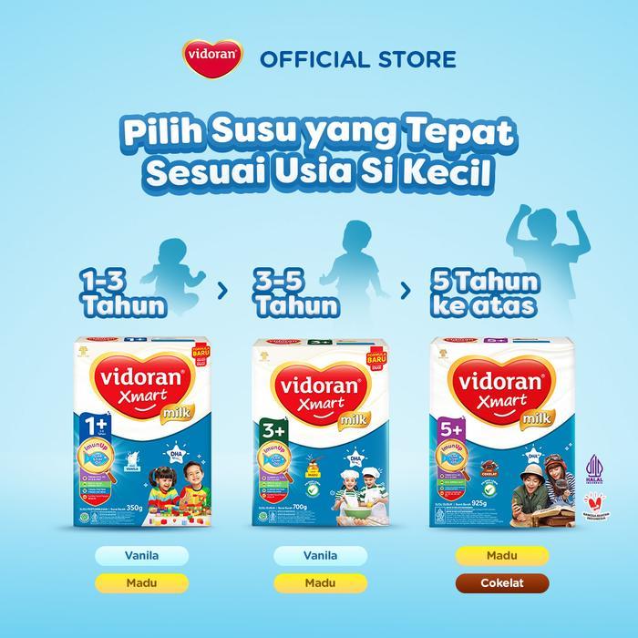 h2rvkj- Vidoran Xmart 5+ Coklat 700Gr Susu Anak 5 Tahun Ke Atas - 5 Box (Bubuk) - Exp :