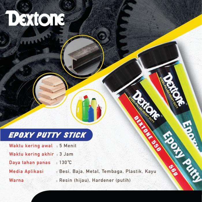 3b88t- Dextone Lem Besi Epoxy Putty Stick General-56Gr Lem Porting Lem Knalpot Lem Porting