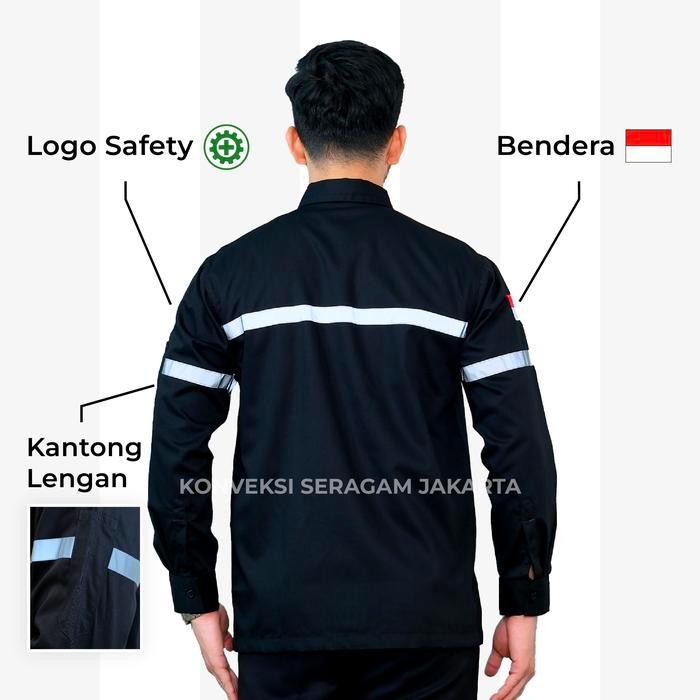 Jumbo - Baju Wearpack Kemeja Safety K3 Proyek Tambang Lengan Panjang