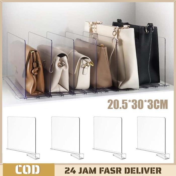 [Voucher] Sekat Lemari Pakaian Akrilik Sekat Rak Lemari Transparan Sekat Lemari Baju Serbaguna Sekat