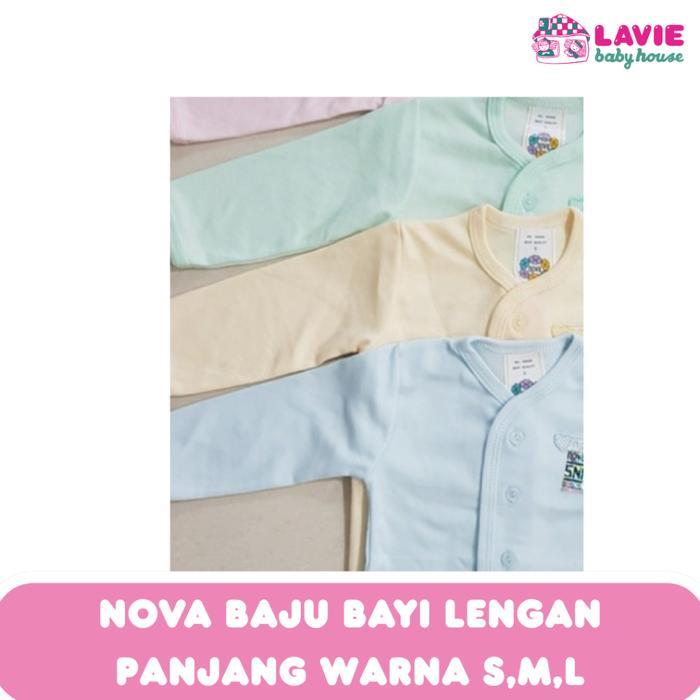 Nova Baju Bayi Lengan Panjang Warna Polos - Size S M L - Lavie Baby House
