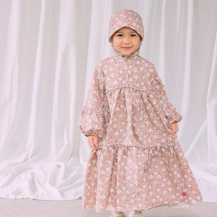 Pretty Girl - Anemone Muslim Dress in Dusty - Gamis Anak