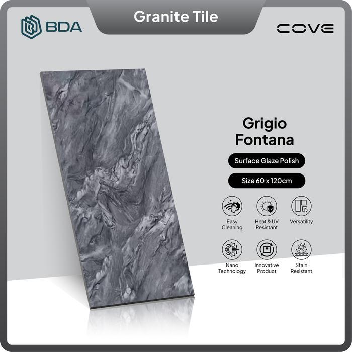BDA Granite Tile Granit 120X60 Granit 60x120 Keramik Lantai Keramik Dinding Grigio Fontana