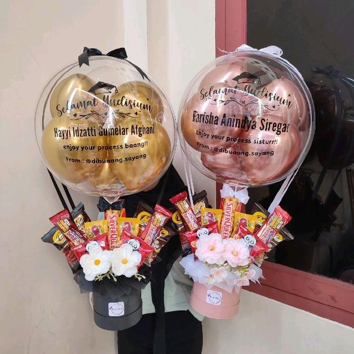 g8iv- Buket Balon Bouquet Balon Bucket Balon Snack Ulang Tahun Bunga