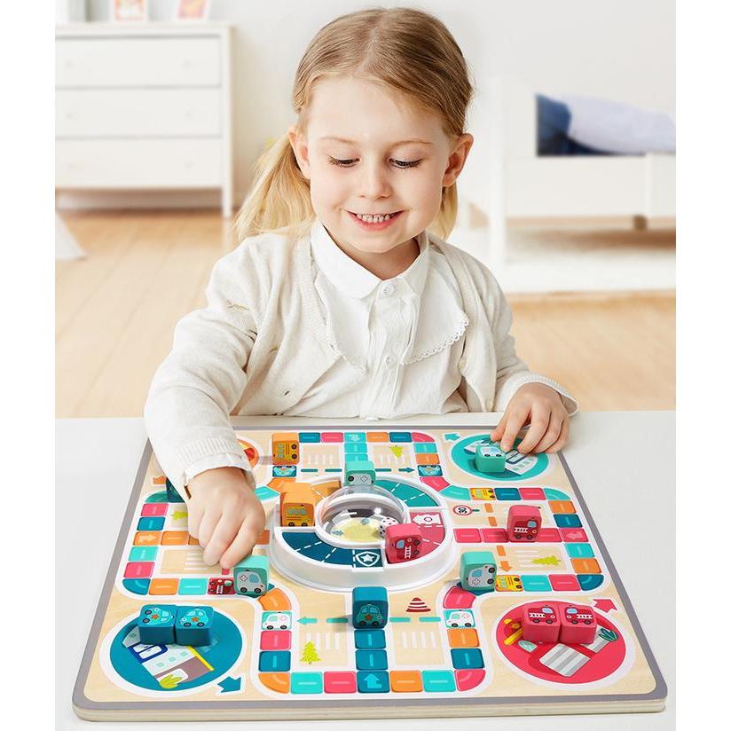 4606- Topbright Wooden Ludo Chess Games 4 / Mainan Ludo Kayu Board Games Lud