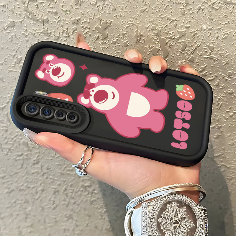 Casing Hp Untuk OPPO A91 OPPO F15 OPPO Reno 3 Case Kartun Beruang Lotso Stroberi Kesing Gaya seks Ka