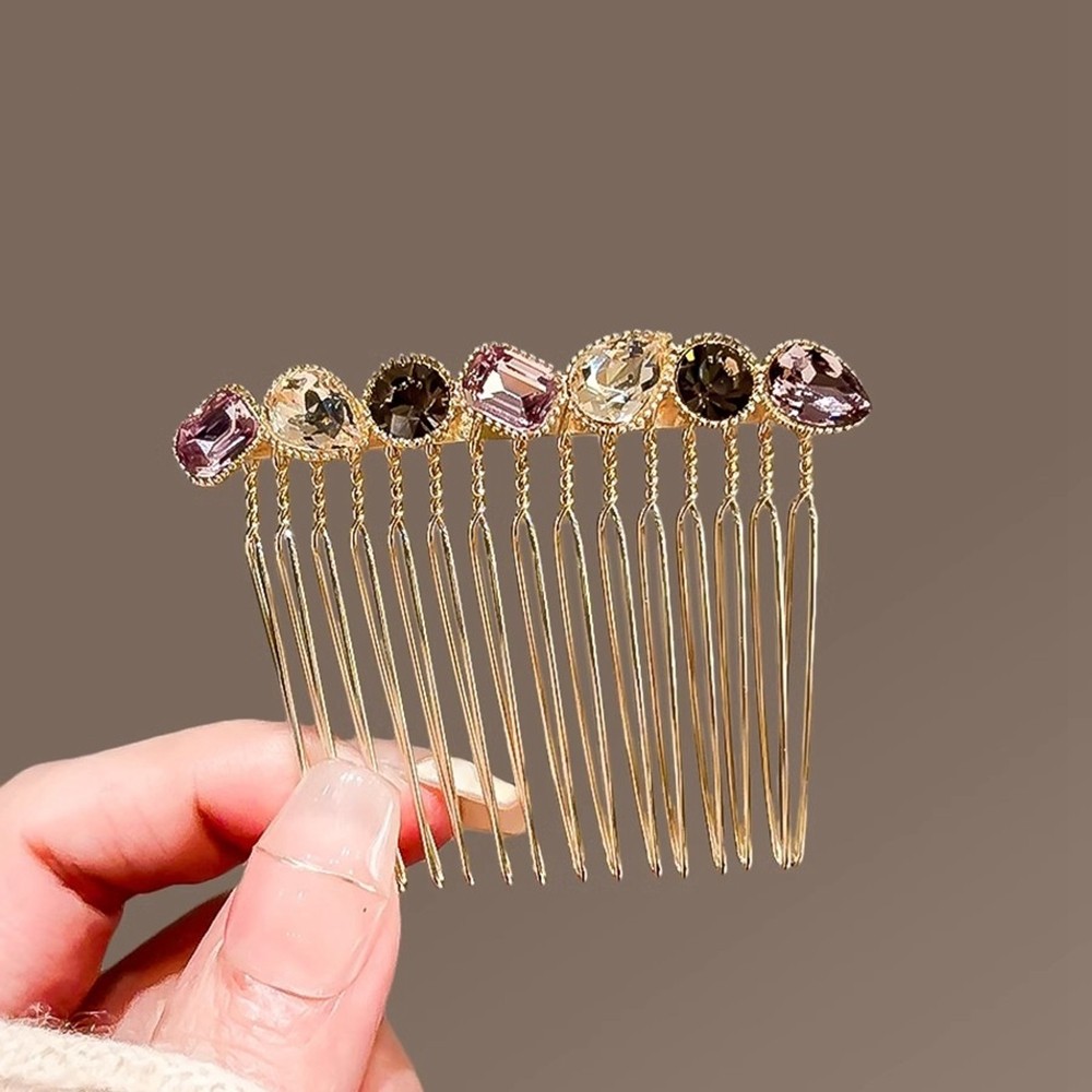 Rhinestone Comb Bangs Hair Clip For Women Braid Broken Hairpin Inserted Comb Pressure Pin Girls Hair