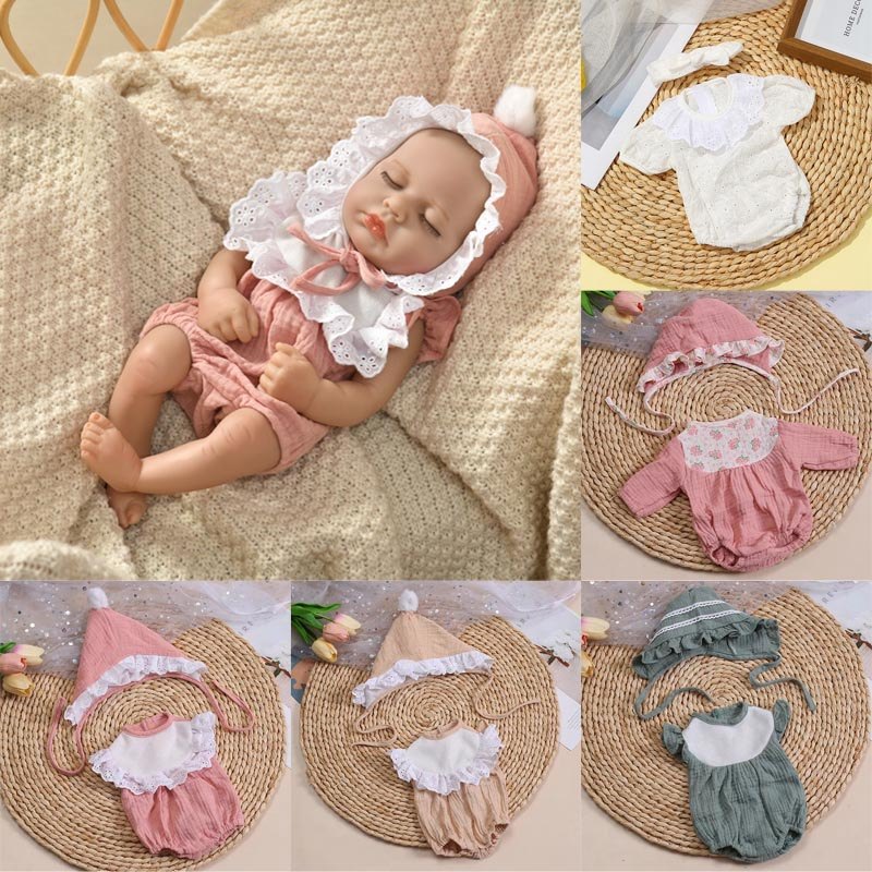 Doll Clothes for 40cm Born Baby Doll Jumpsuit Vest Set Clothes for 15.75inch Baby New Born Doll