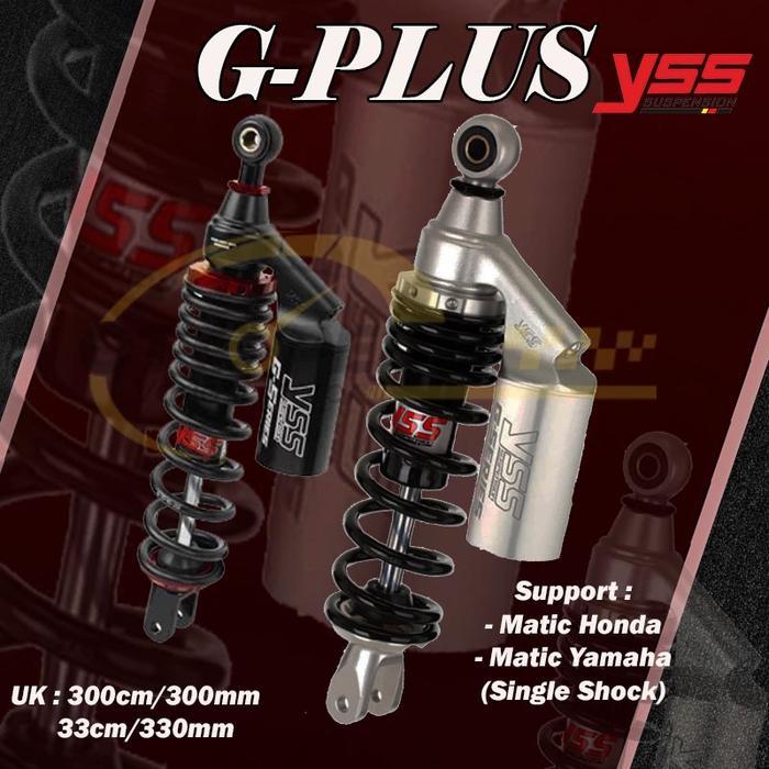 """] YSS Shockbreakar Single Shock Tabung G-Plus Sport untuk Matic Honda & Yamaha Vario Beat
