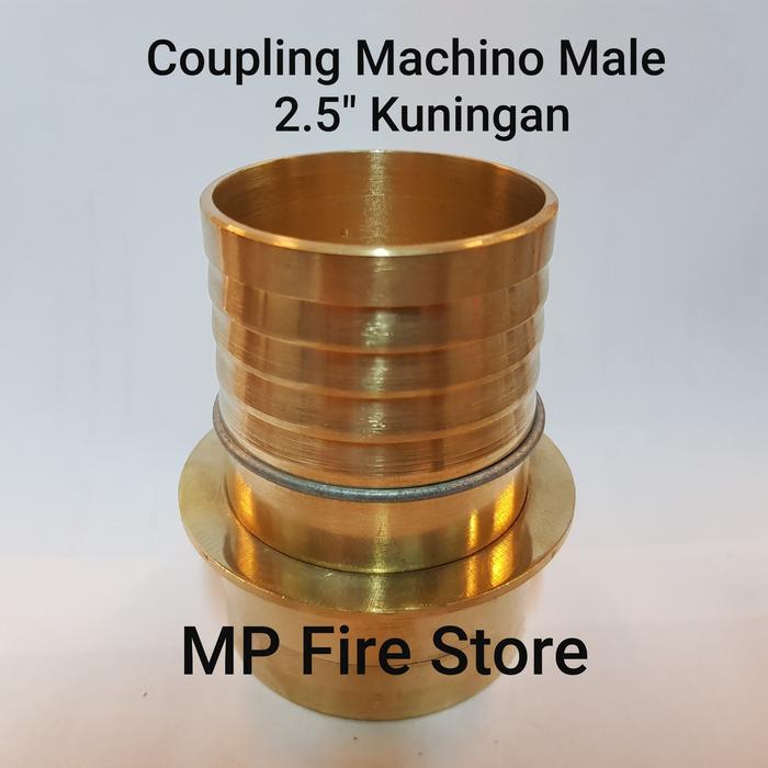 Coupling Machino Kopling Selang Pemadam Male Cowok Kuningan 2.5 Inch