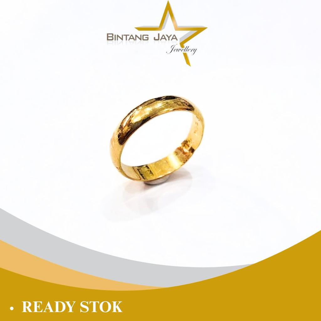 Cincin Emas Asli - LM Belah Rotan No 12 TA - Kadar LM99 - Berat 2gr - Ukuran 12 - Model Rotan LM - M