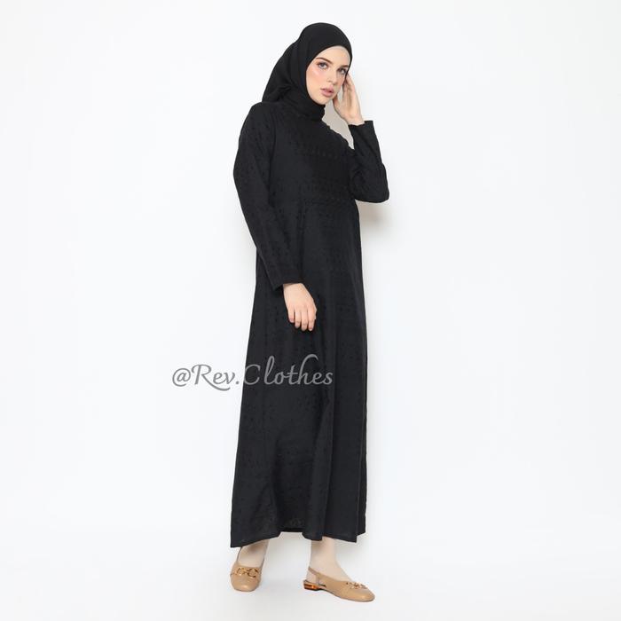 Baju Umroh Wanita Muslim Model Kantong Doraemon Gamis Umroh Wanita Bordir Hitam Dress Panjang