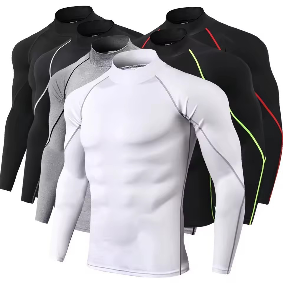 Men Sport T-Shirt Quick Dry Bodybuilding Running Shirt Long Sleeve Compression Top Gym T Shirt Men